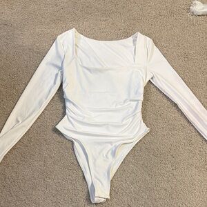 SHEIN White Long Sleeve Bodysuit
